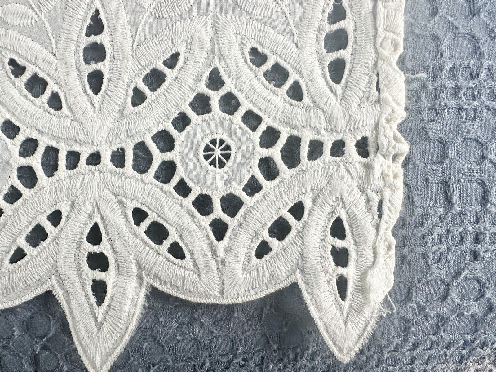 2 White 39″x39″ Custom Eyelet Trim Rod Window Treatment Curtain Drapes