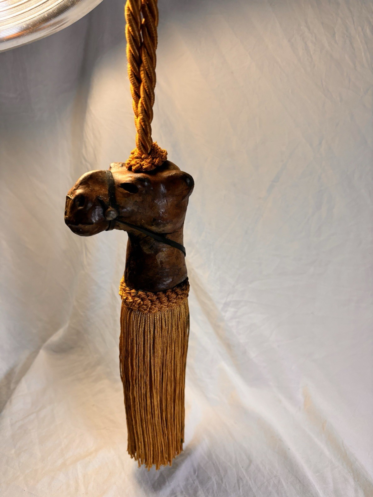 Leather Camel Head Curtain Tie Back/ Hanging Tassel