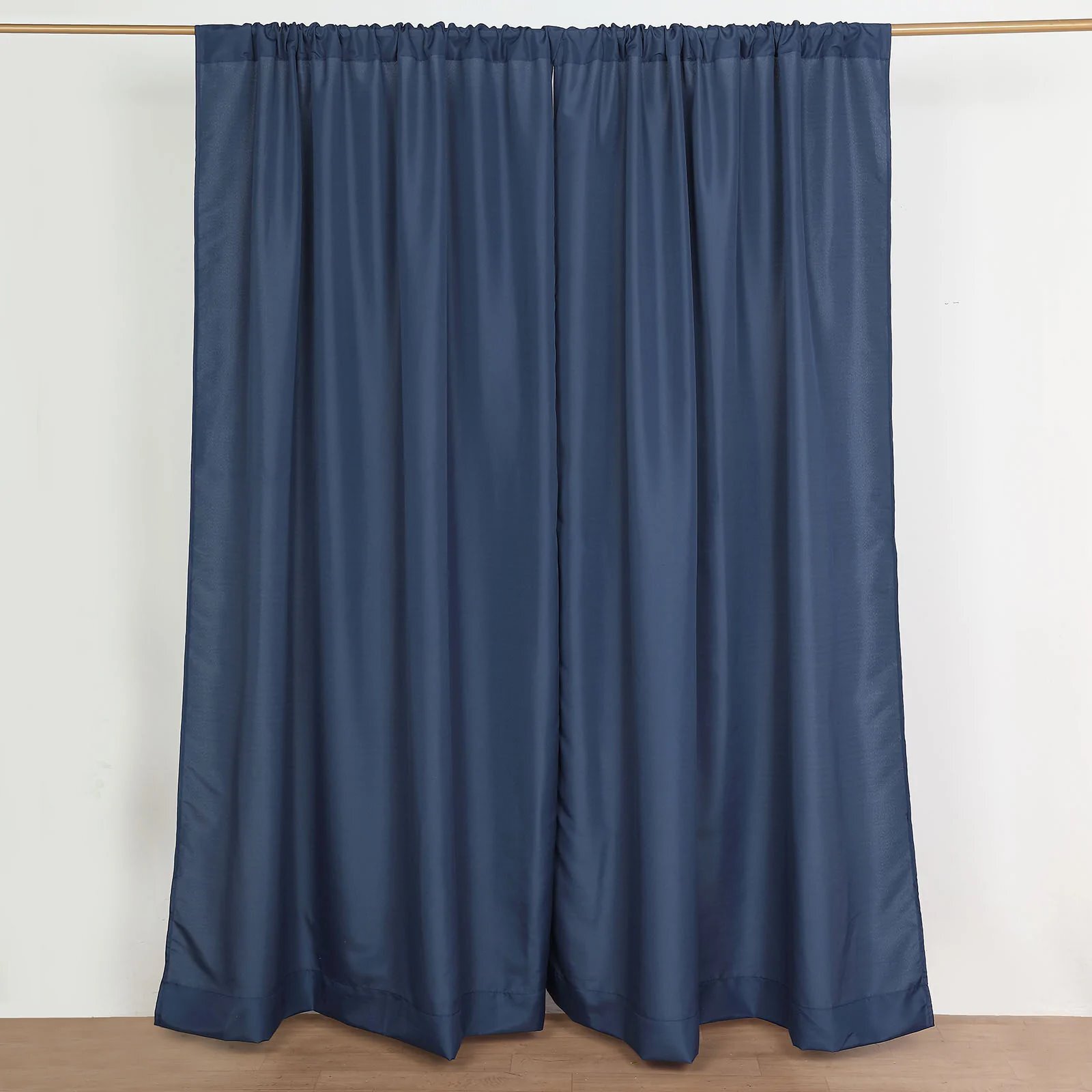 NAVY BLUE 2 Drapery Panels 8 ft Polyester Backdrop CURTAINS Rod Pockets Party