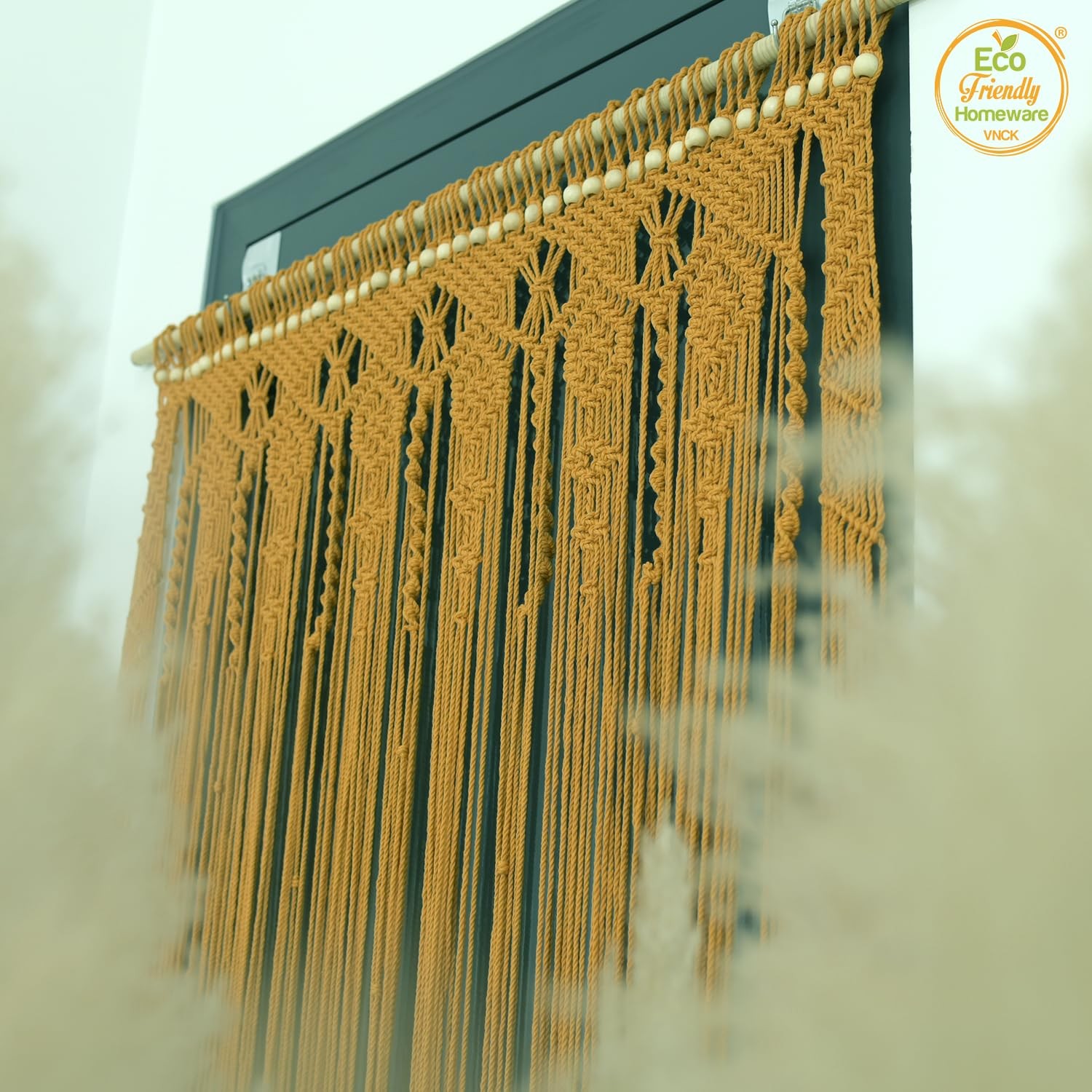 Boho Curtains For Living Room, Macrame Wall Hanging, Bead Doorway Curtain, Be…