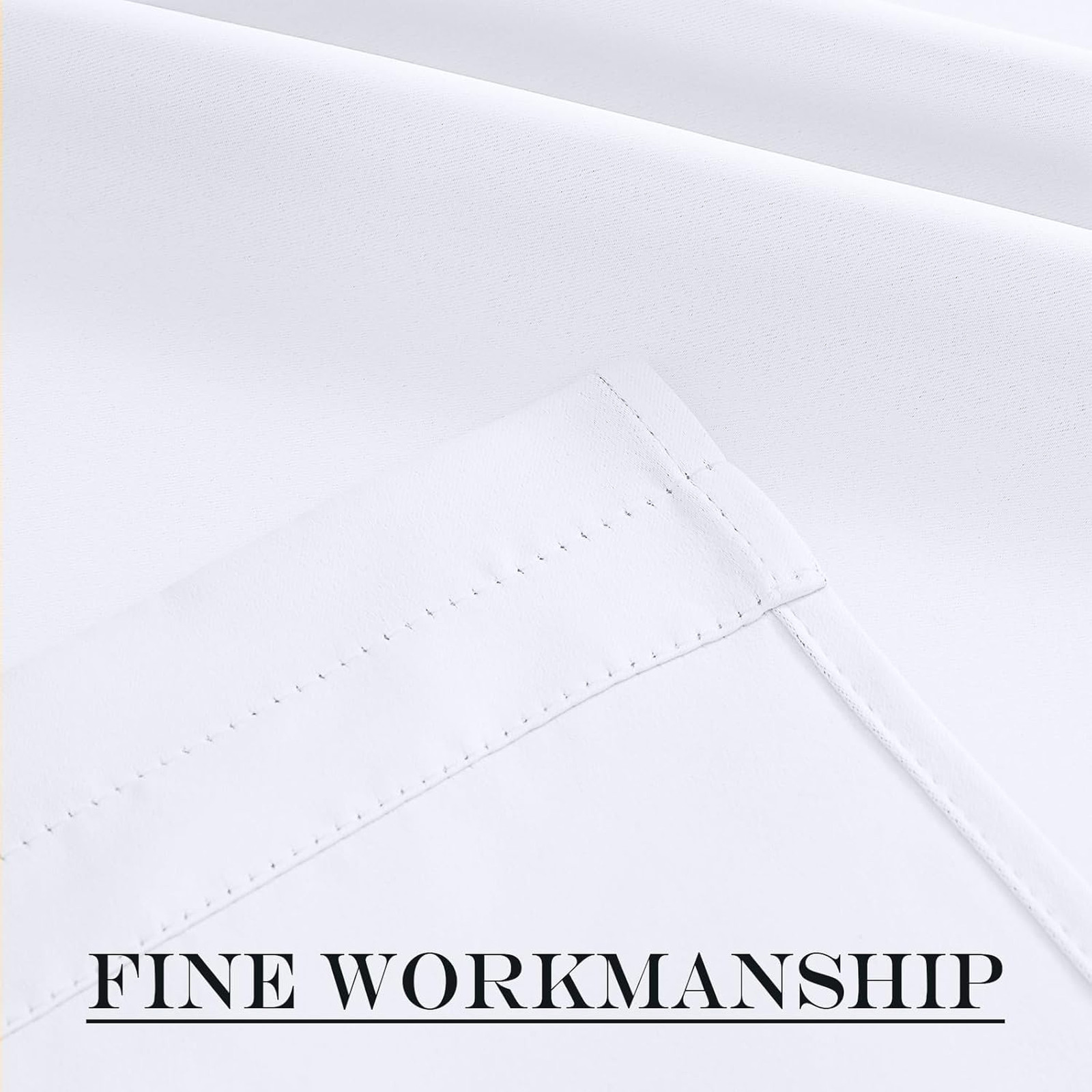 Room Darkening French Door Curtain Pure White for Kitchen Living Room Thermal
