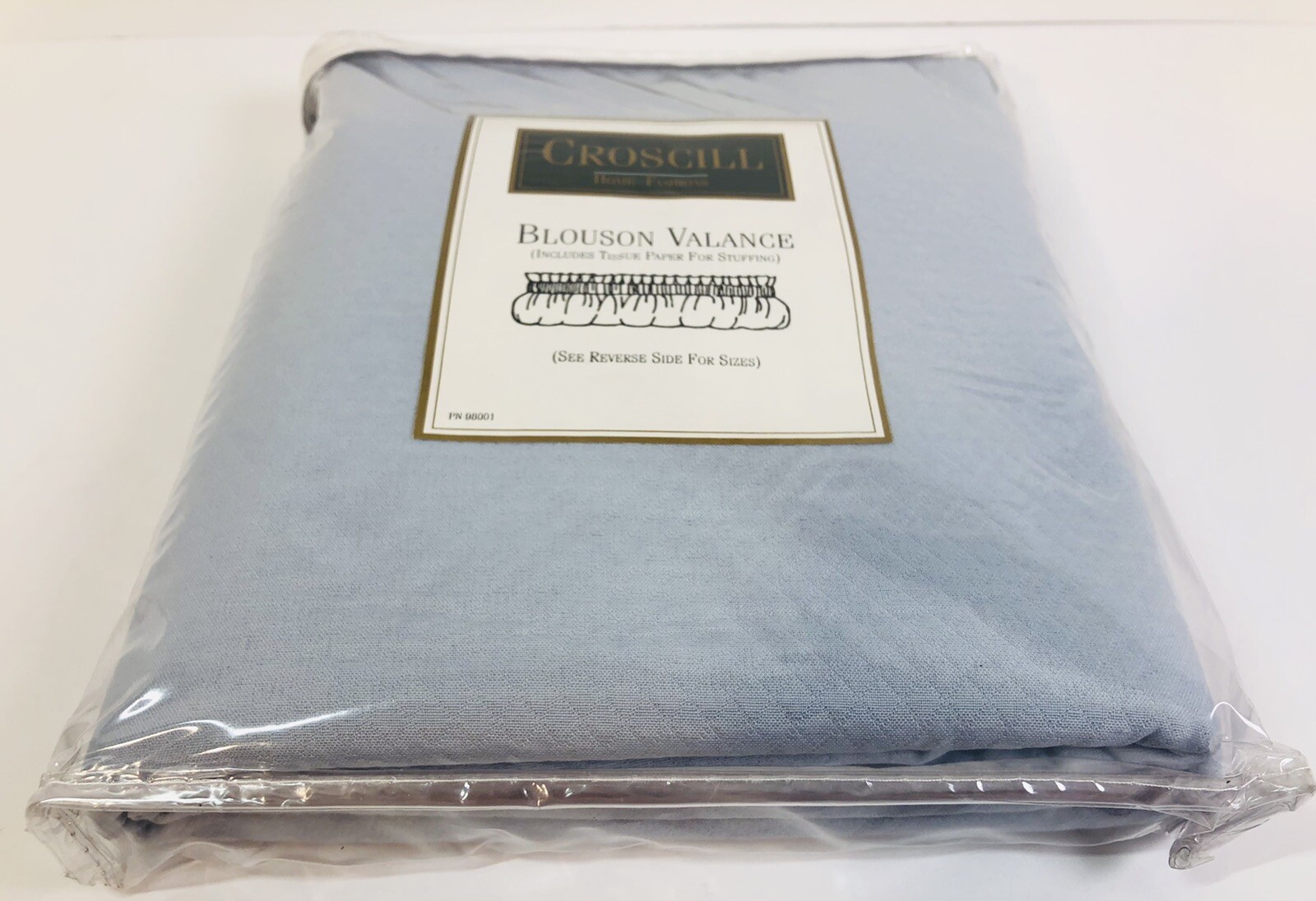 CROSCILL Blouson Valance 88”W X 15”L – BV 1505 04 Blue – EAST HAMPTON SOLID