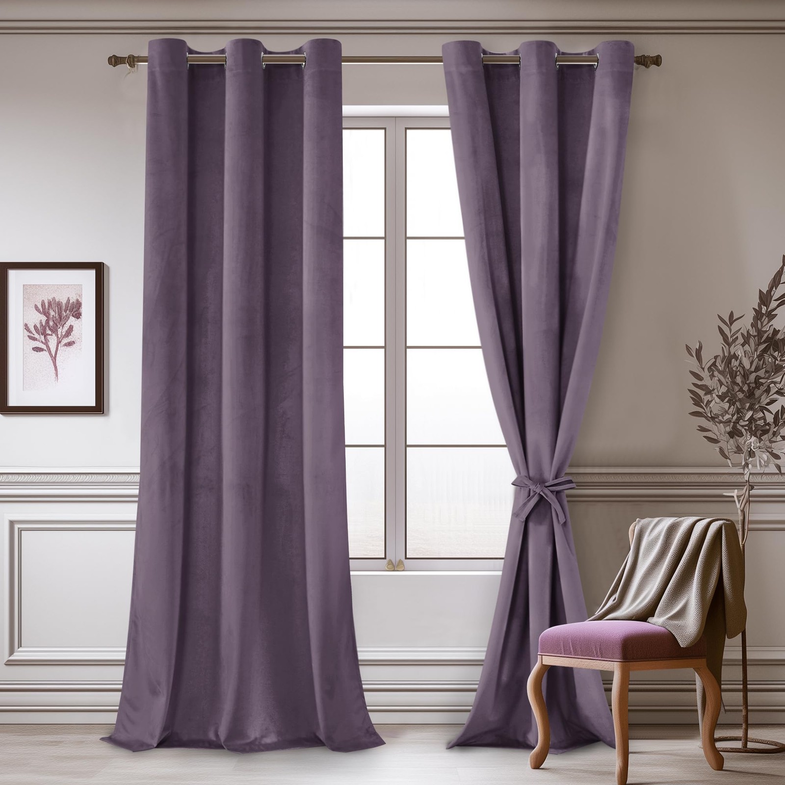 Jiuzhen Velvet Curtains 90 – Room Darkening Grommet Super Soft Velvet