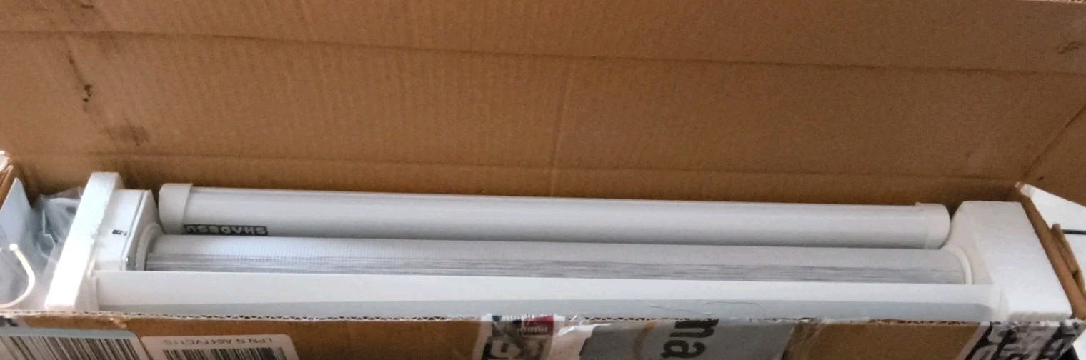 Cordless Zebra Roller Blinds Shades Sheer or Privacy – White, 20″ W x 72″H