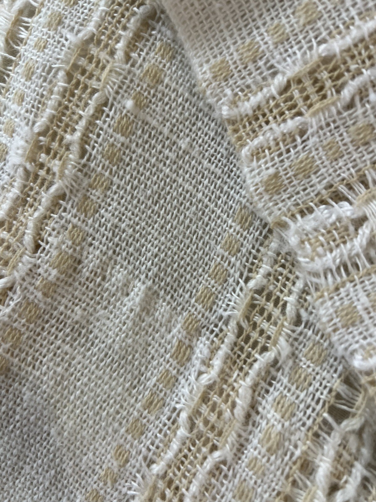 1Pr VTG CURTAINS MCM Woven Crème White Lined Pinch Pleat 100W X84”L Soft
