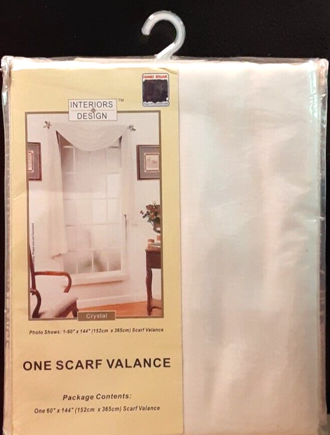 Interiors By Design Crystal One Scarf Valance 60 x 144 NIB