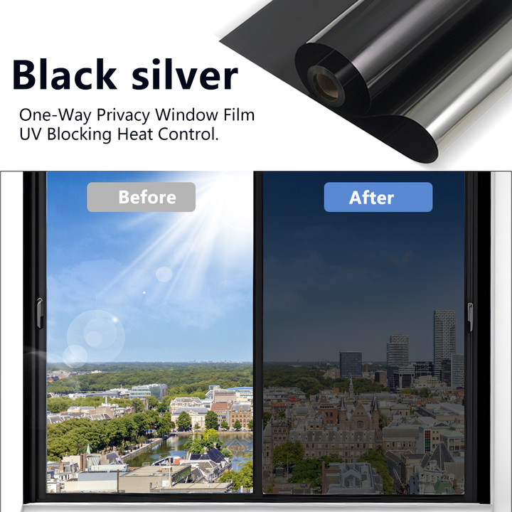 One Way Mirror Window Film Privacy Heat UV Reflective Control Tint for Office