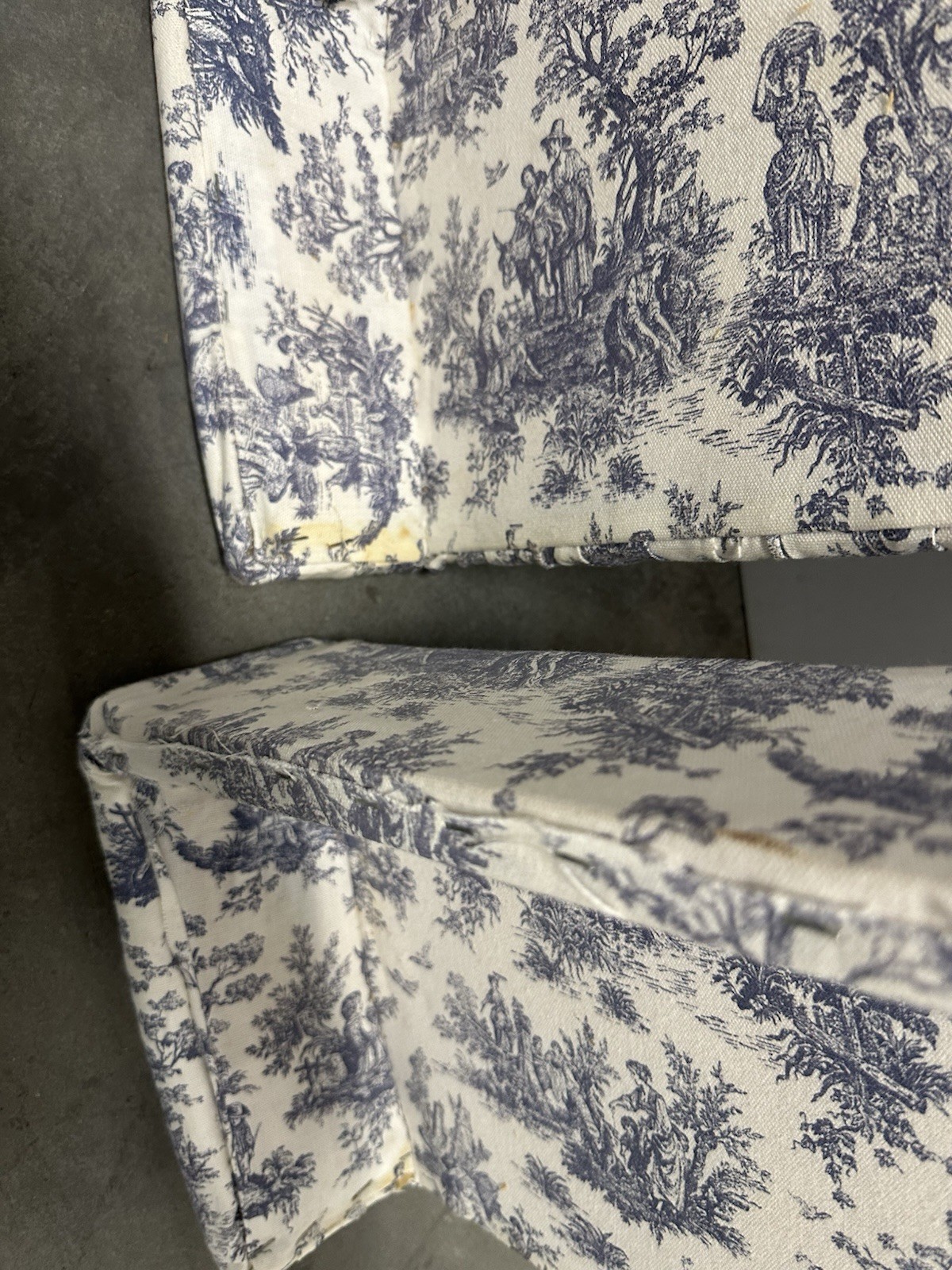 2 Custom Window Treatment Valance Cornices Blue Periwinkle Toile French Country