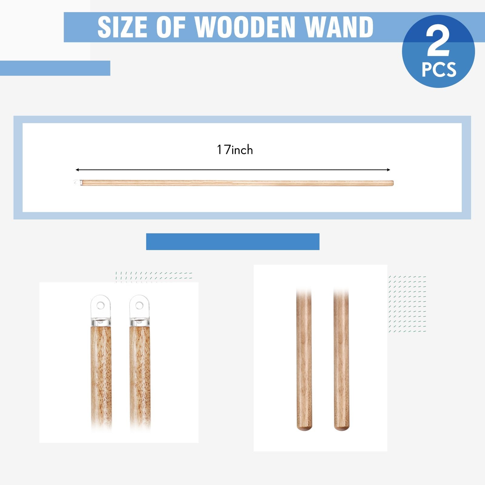 Bokon 2 Pieces Blind Wand Vertical Blinds Stick Replacement with Hook and Han…