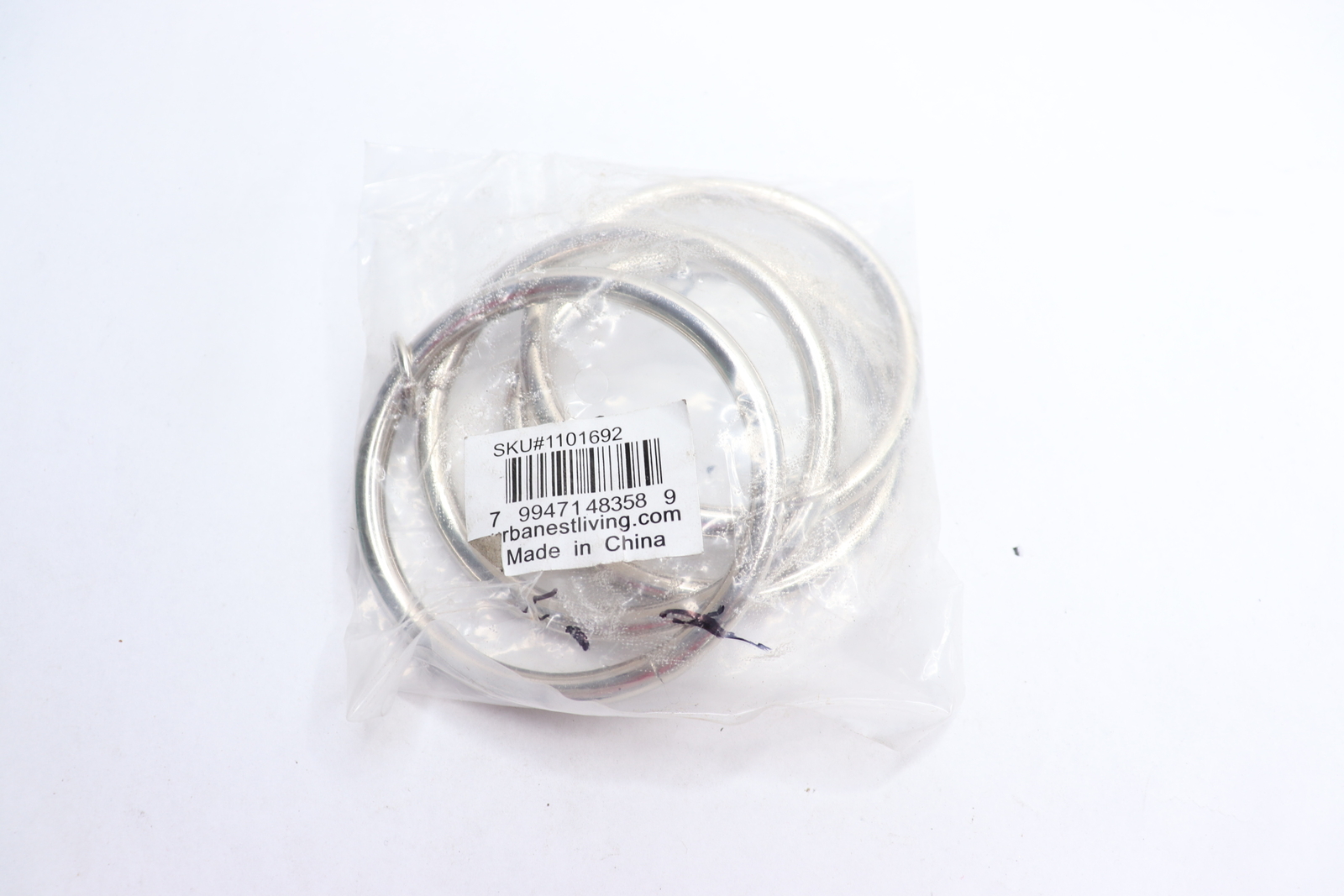 (4-Pk) Urbanest Living Curtain Rings w/ Eyelets Brushed Steel 2-1/2″ 1101692