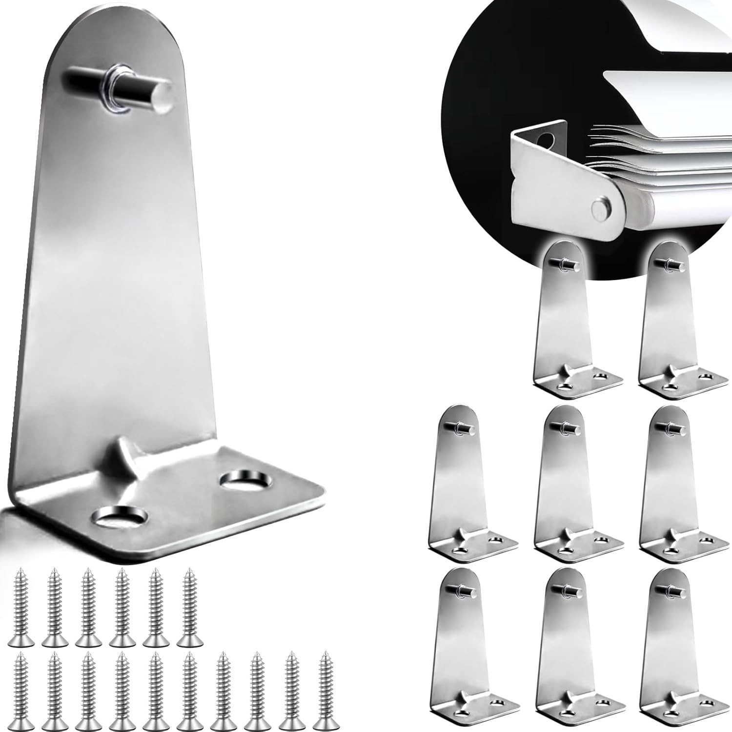 8Pcs Metal Blinds Hold down Brackets, Silver Door Blinds Bottom Bracket, Blind B