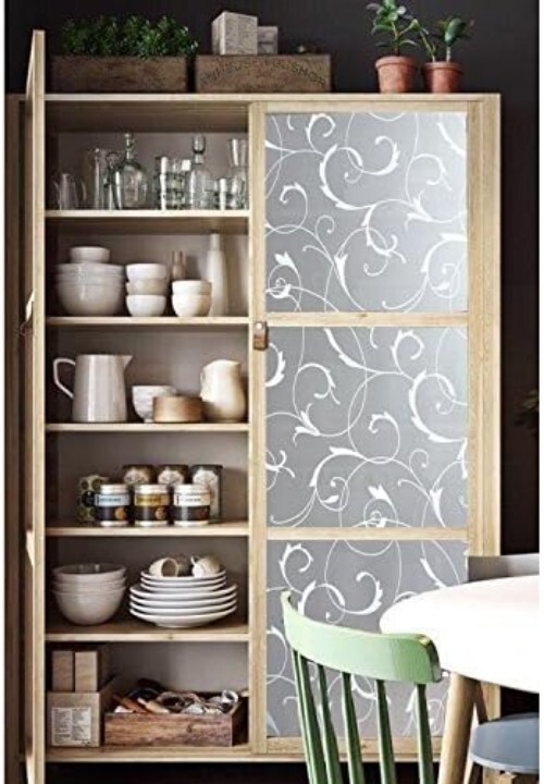 Stylish Window Cling Film, Frosted Glass Design, Easy Removal, 35.4 x 78.7 Inch