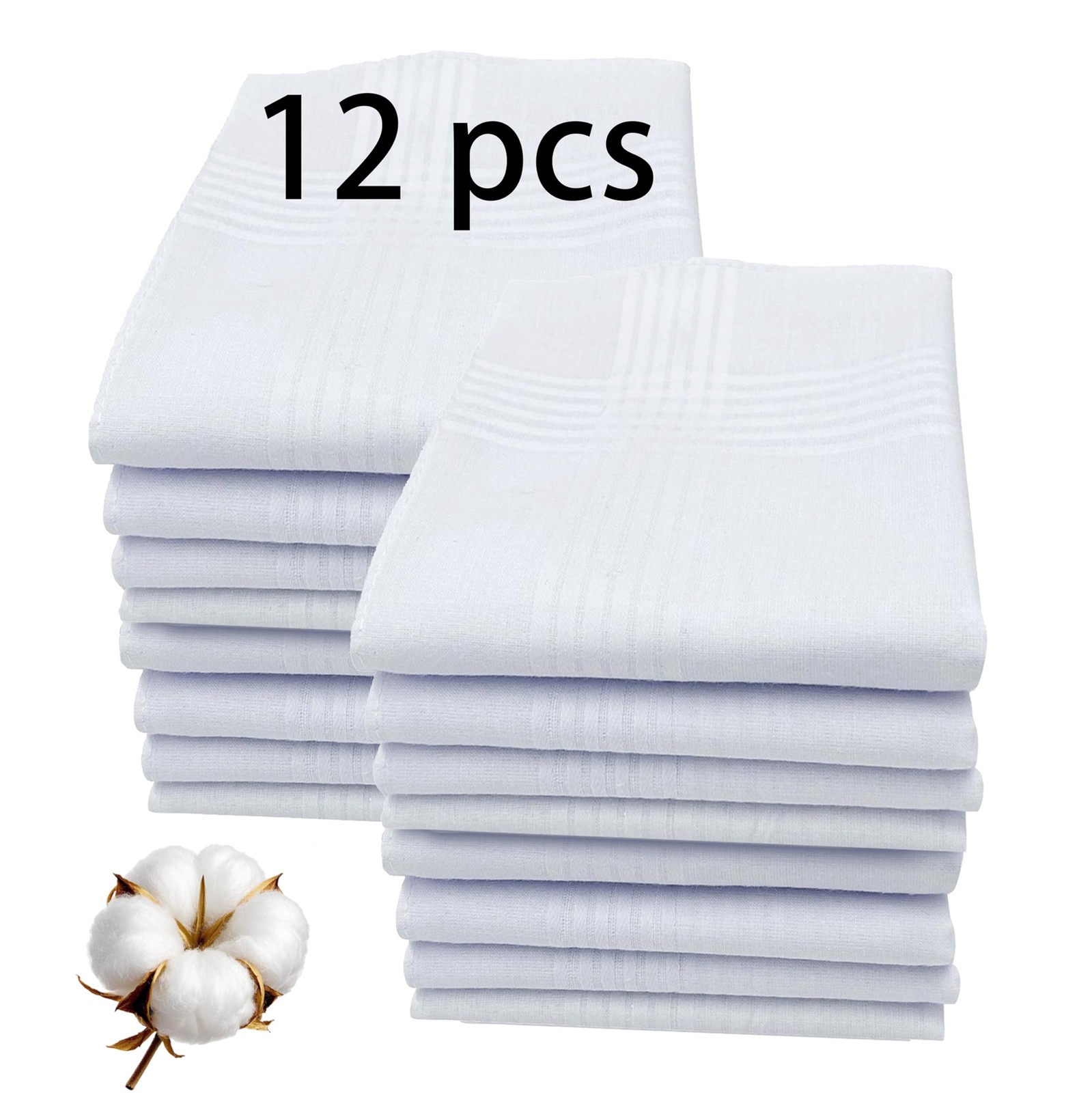ARKBAODAN 16×16 Inch Handkerchiefs for men 100% Soft 17” x 17”, 12 Pcs