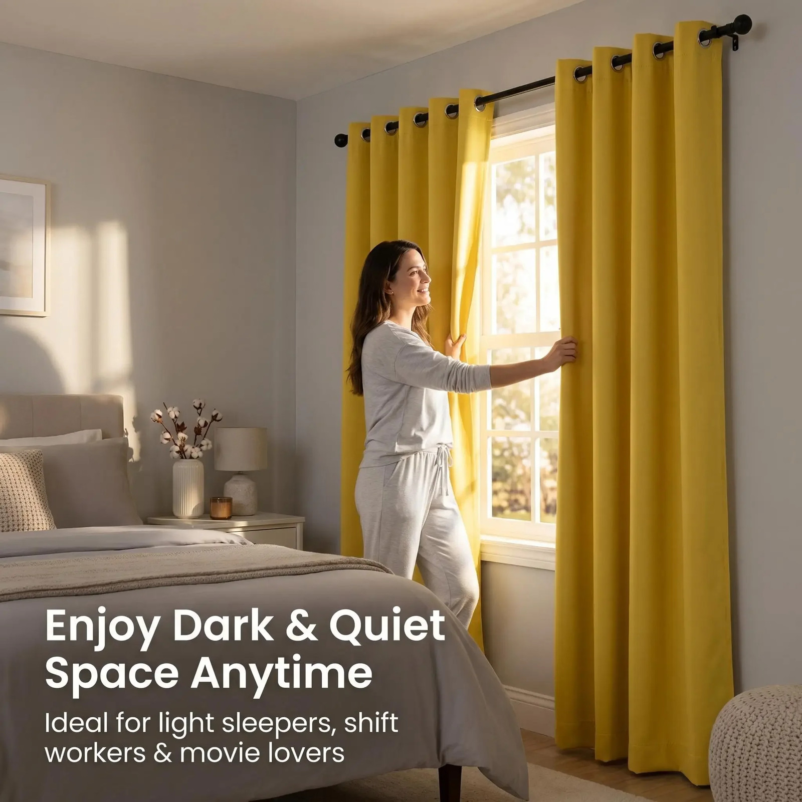 2-Panel 52″X84″ Solid Full Blackout Grommet Curtains for Ultimate Light Control