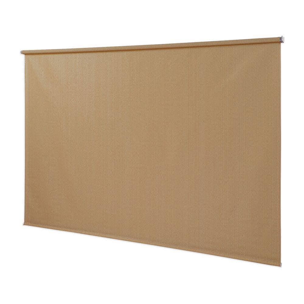 Outdoor Patio Porch Deck Roller Blind Sun Shade Roll Up Brown 96″ W x 72″ L NEW