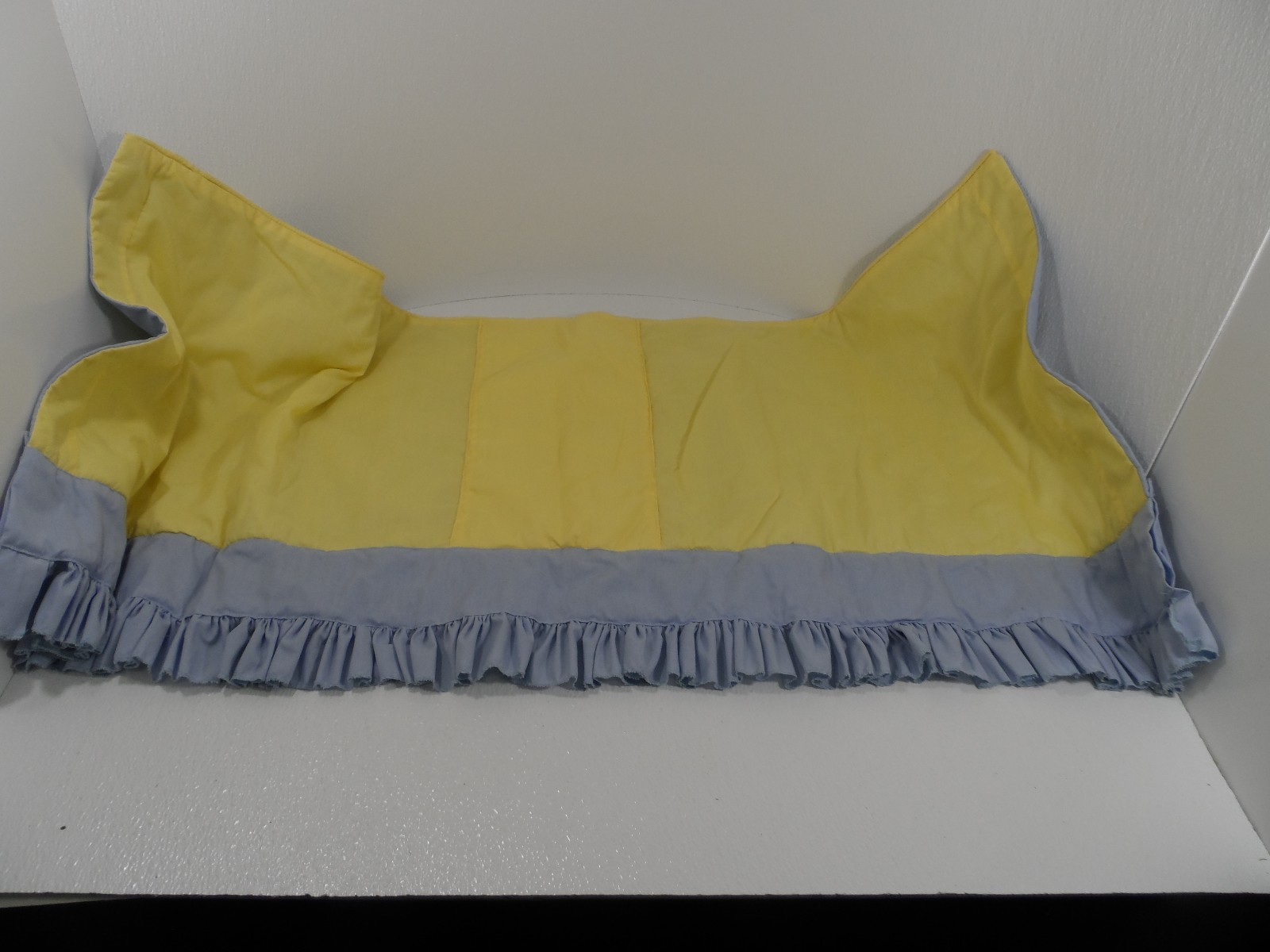 Custom Made Blue & Yellow Baby Window Valances Pair (2) 46″ W x 20.5″ L – VGC