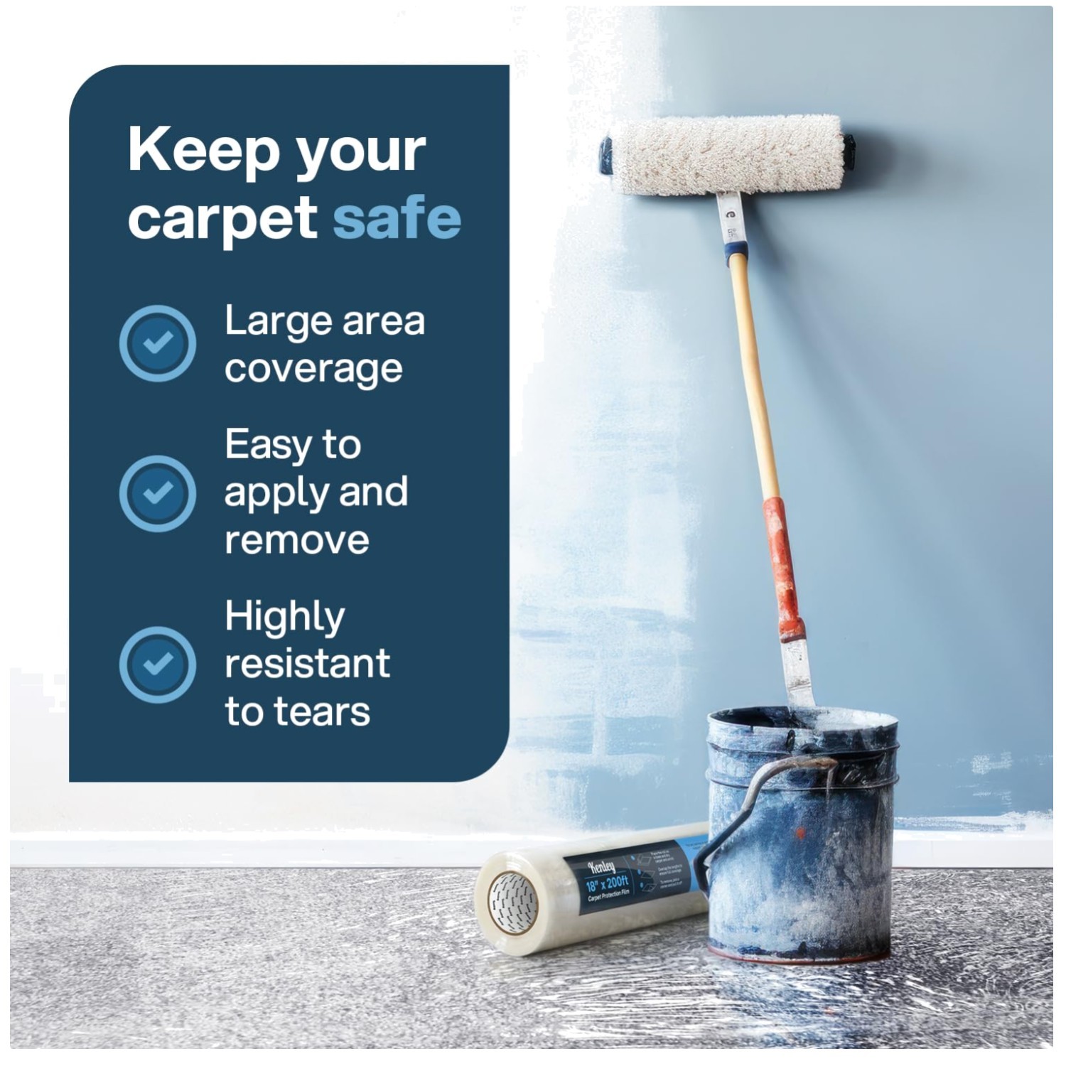 – Self Adhesive Plastic Carpet Protector Film – He