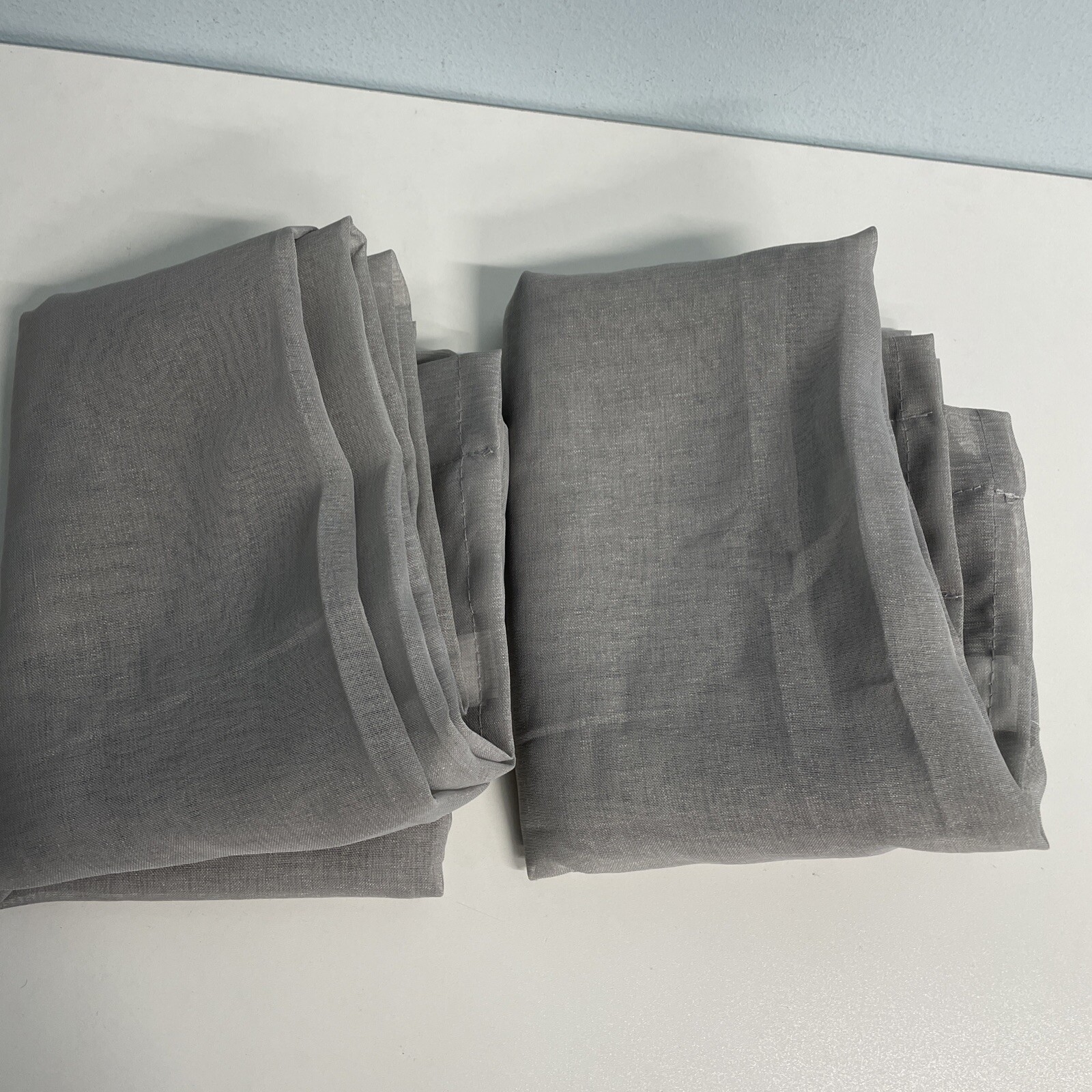 Gray Sheer Curtains 2-PANELS New/Open box Polyester Rod Pocket 52×64