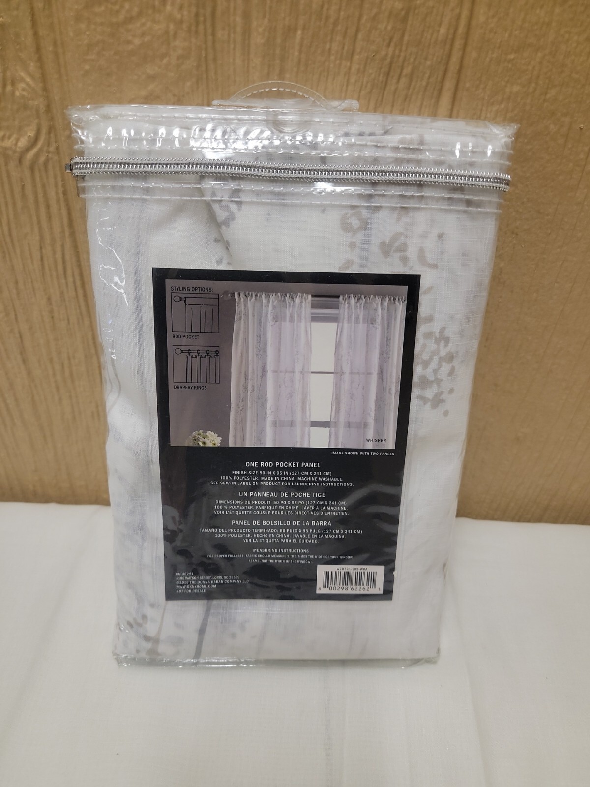 DKNY Single Rod Pocket Panel 50″x95″ Sheer 1.25 in Diameter Rod Paisley