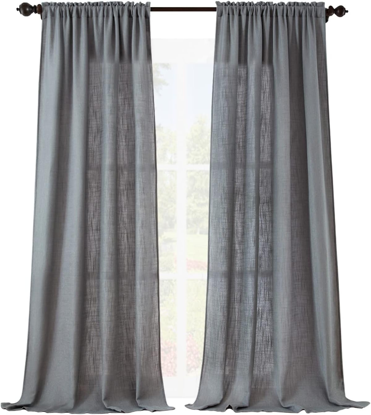 Burlap Tier Curtains for Kitchen Rustic Tan Rod Pocket Curtains for Short Window