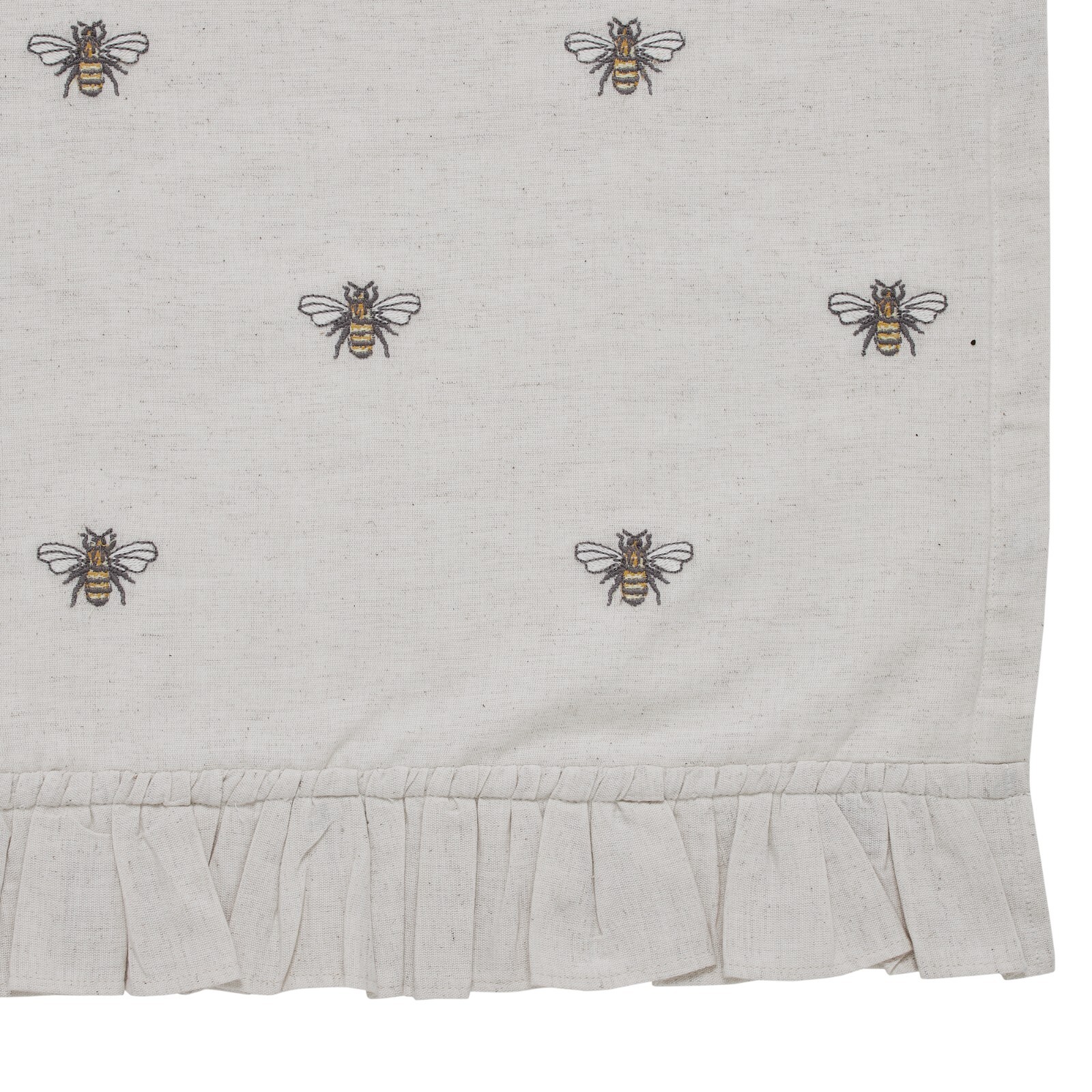New Cottage Farmhouse RUFFLED HONEY BEE VALANCE Curtain Topper