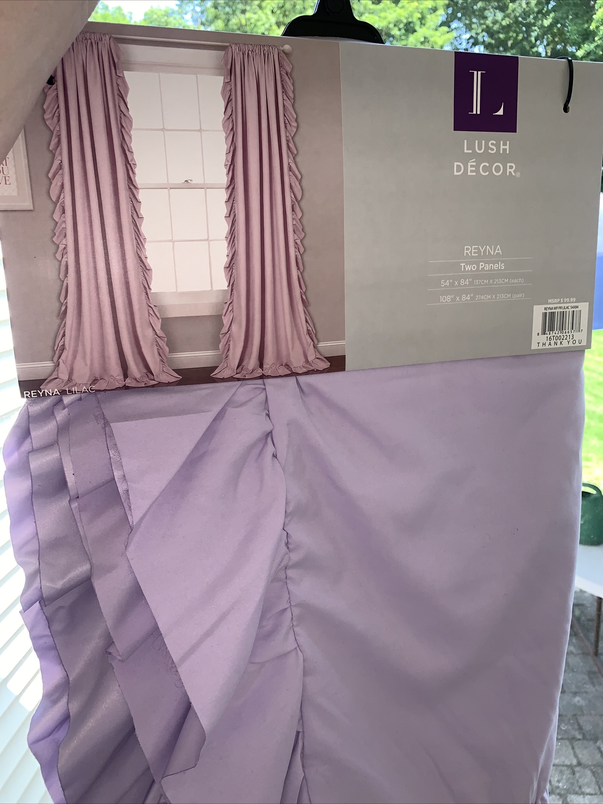 Lush Decor Reyna Window Ruffle Curtain Lilac Set Of Two, 54×84 Each Panel