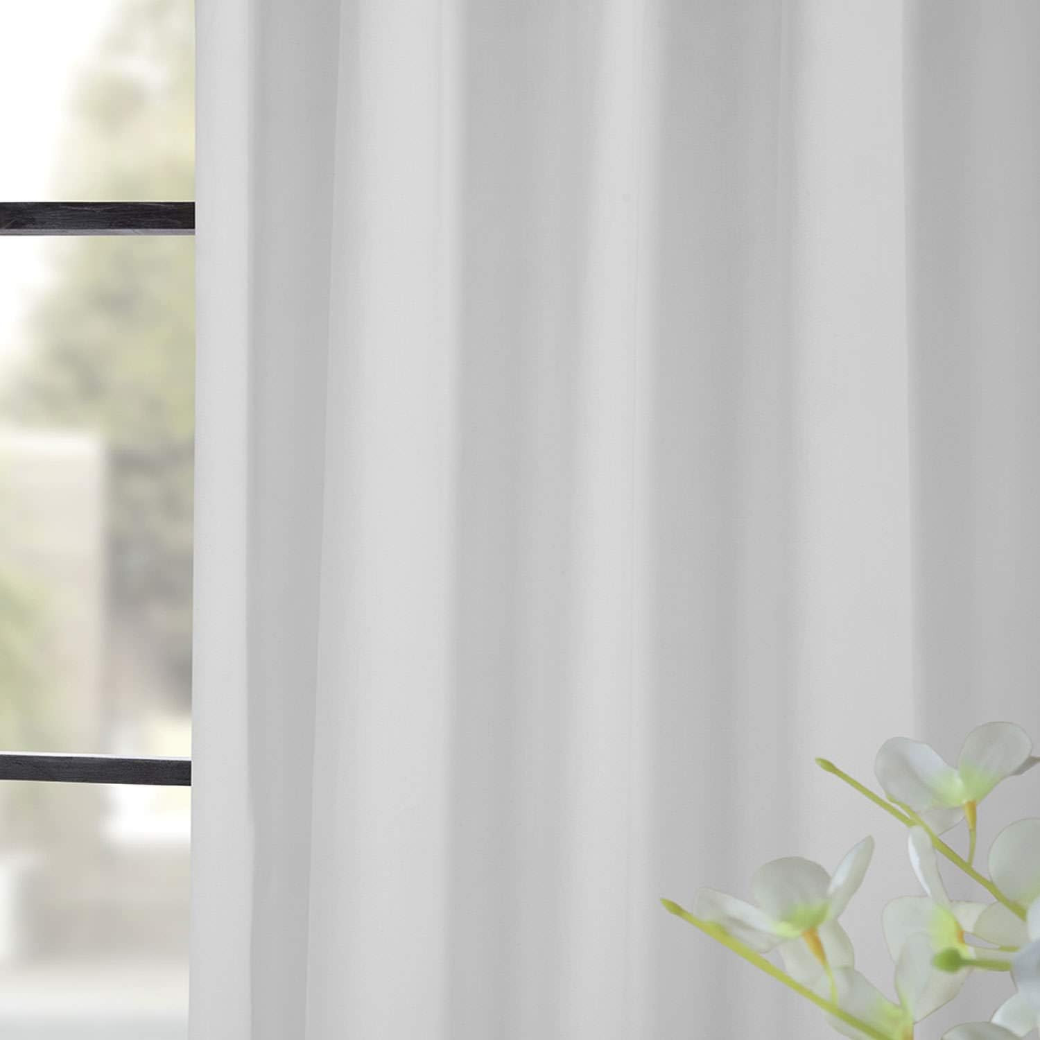 Solid Tie Top Cotton Curtains 84 Inches Long (1 Panel) Luxury Light Filtering Cu
