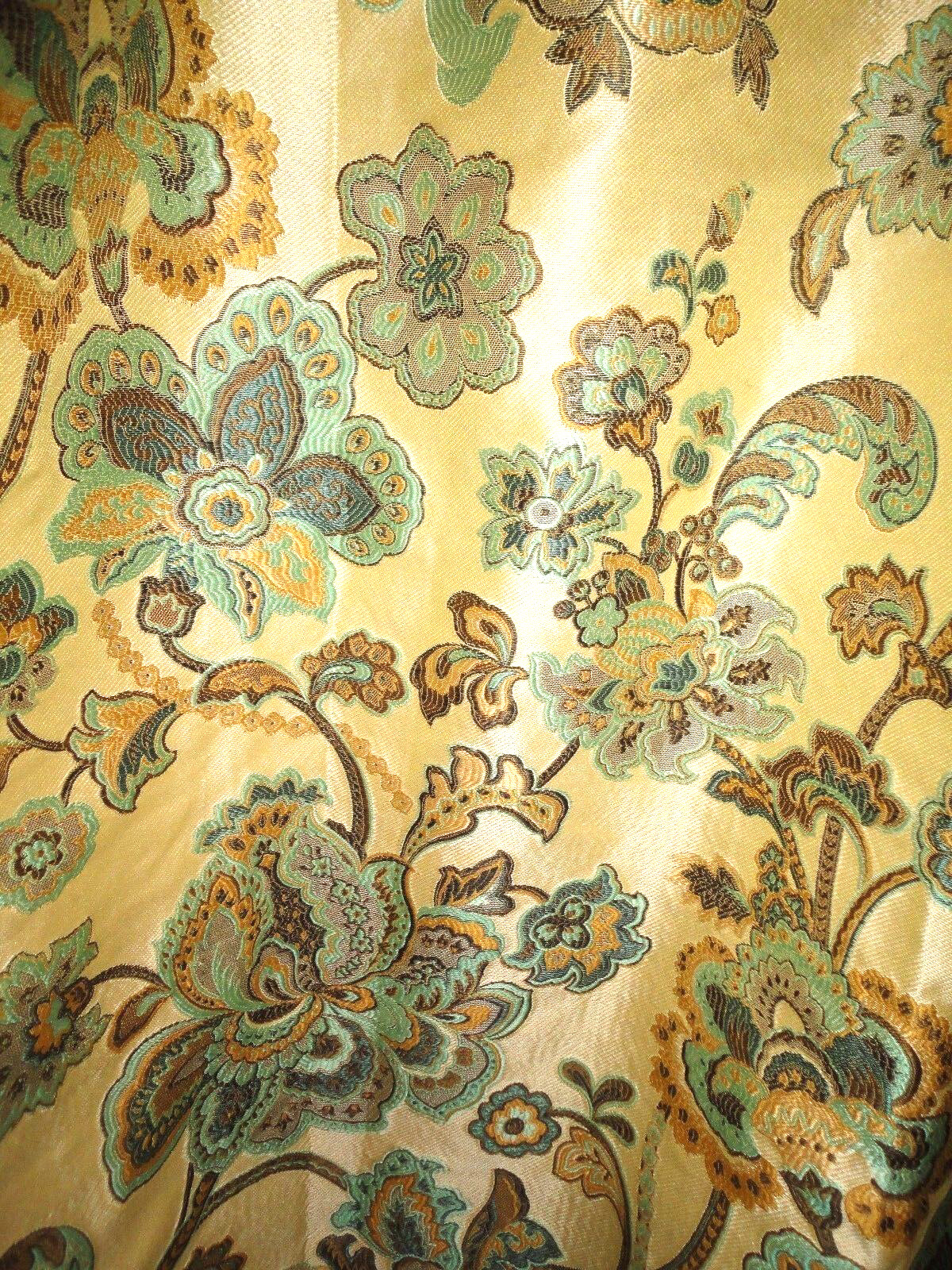CHRIS MADDEN TURQUOISE GOLD BROWN (PAIR) UNLINED PANELS W/TIEBACKS 42 X 84