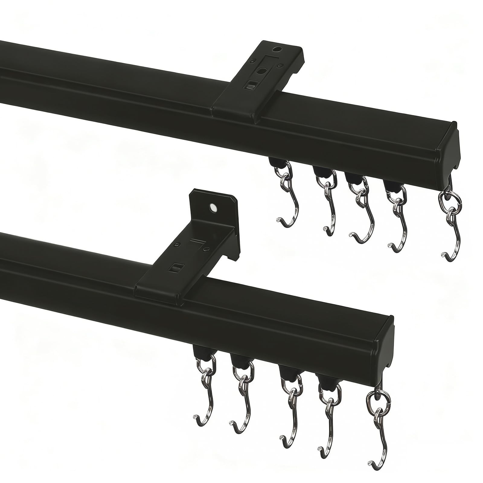 Ceiling or Wall Mount Curtain Track Kit with Hooks, 3ft – 6ft Adjustable Leng…