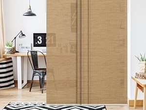 Adjustable Sliding Panel Track Window Blinds 45.8″- 86″ W x 96″ H, Extendable