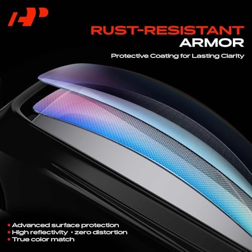 2-PC Driver and Passenger Side Heated Mirror Glass with Backing Plate