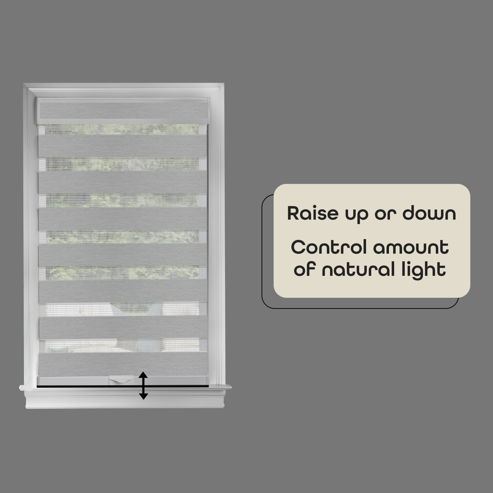 Cordless Celestial Sheer Double-Layered Window Roller Shade – 34 Inch Width x 72