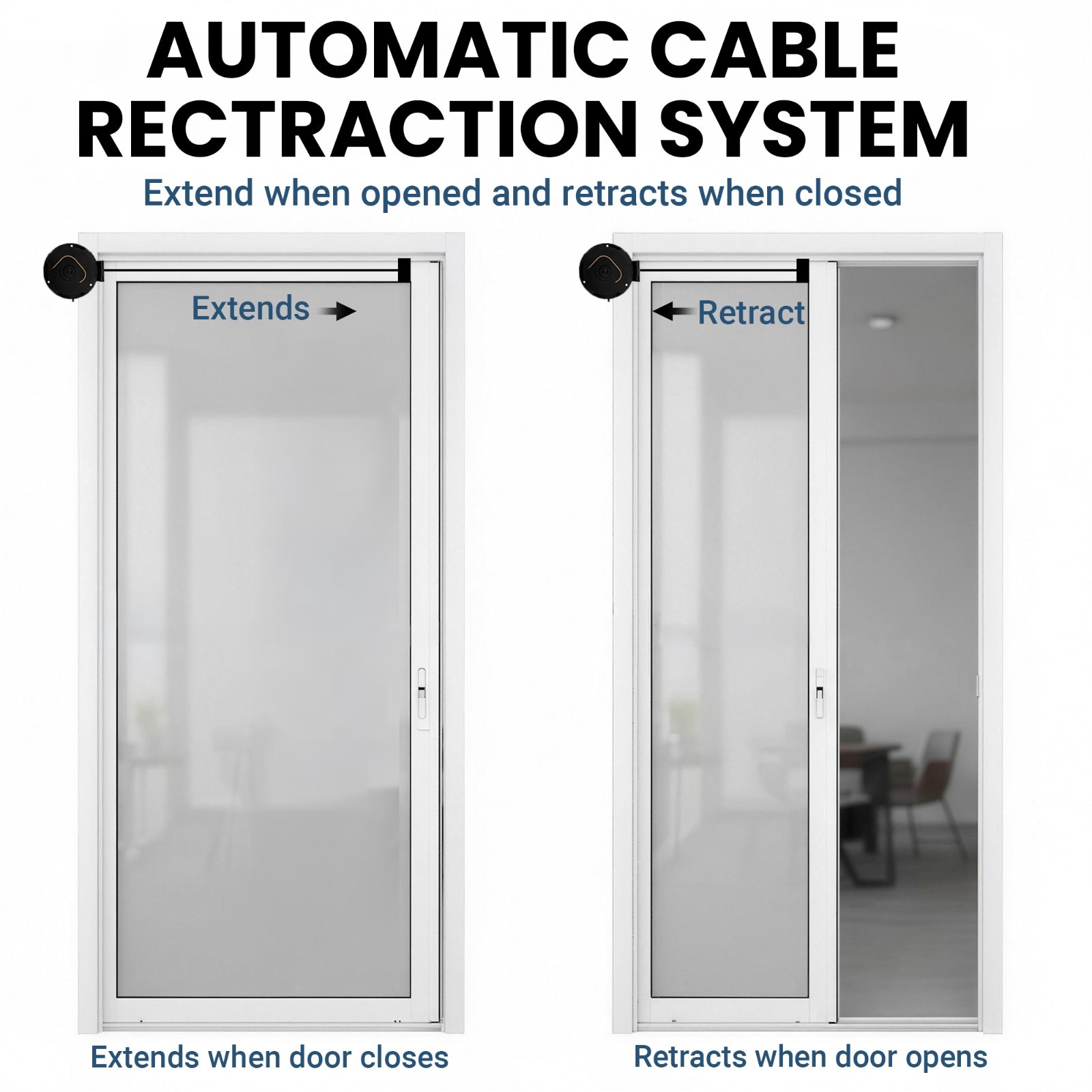 Retractable Wire Box PDLC Smart Film Cable Management Privacy Glass System