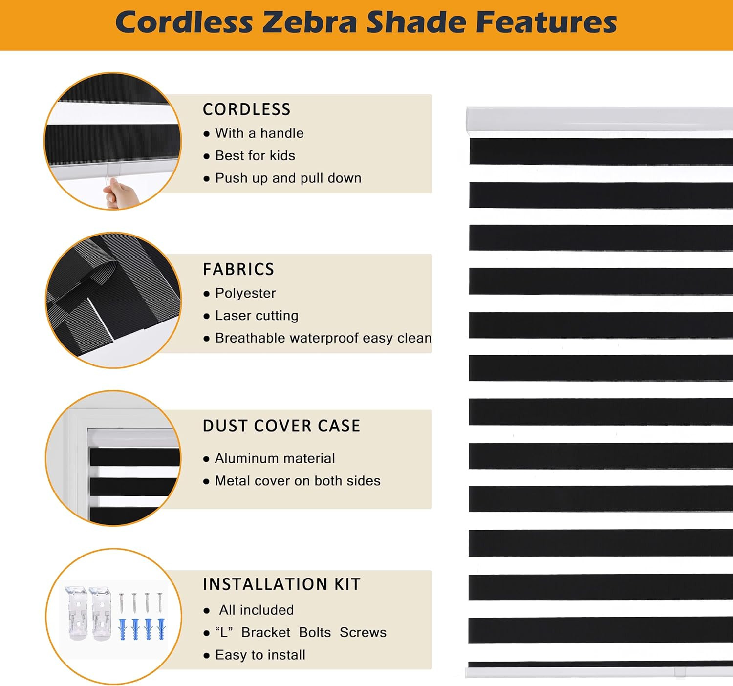 Cordless Zebra Blinds Window Blind Zebra Shade Blinds for Windows Roller Sheer S