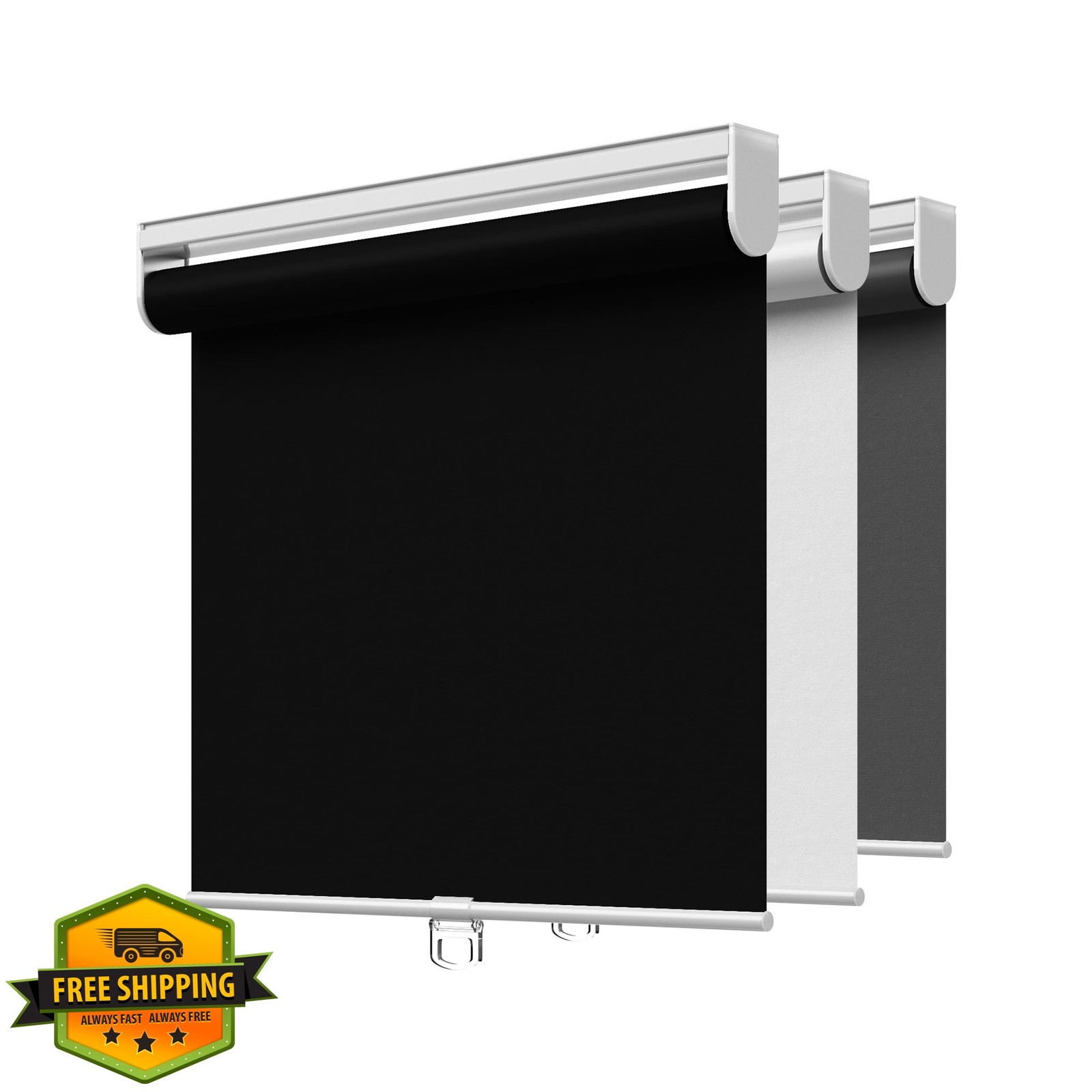 BGBL Black 32″W x 72″H Blackout Roller Shades
