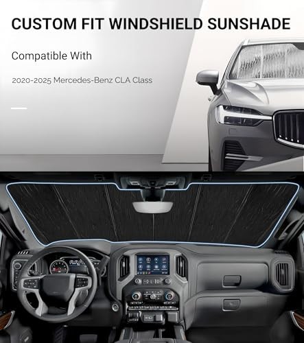 Windshield Sun Shade for Mercedes-Benz CLA 2020-2025 2020-2025 CLA Silver