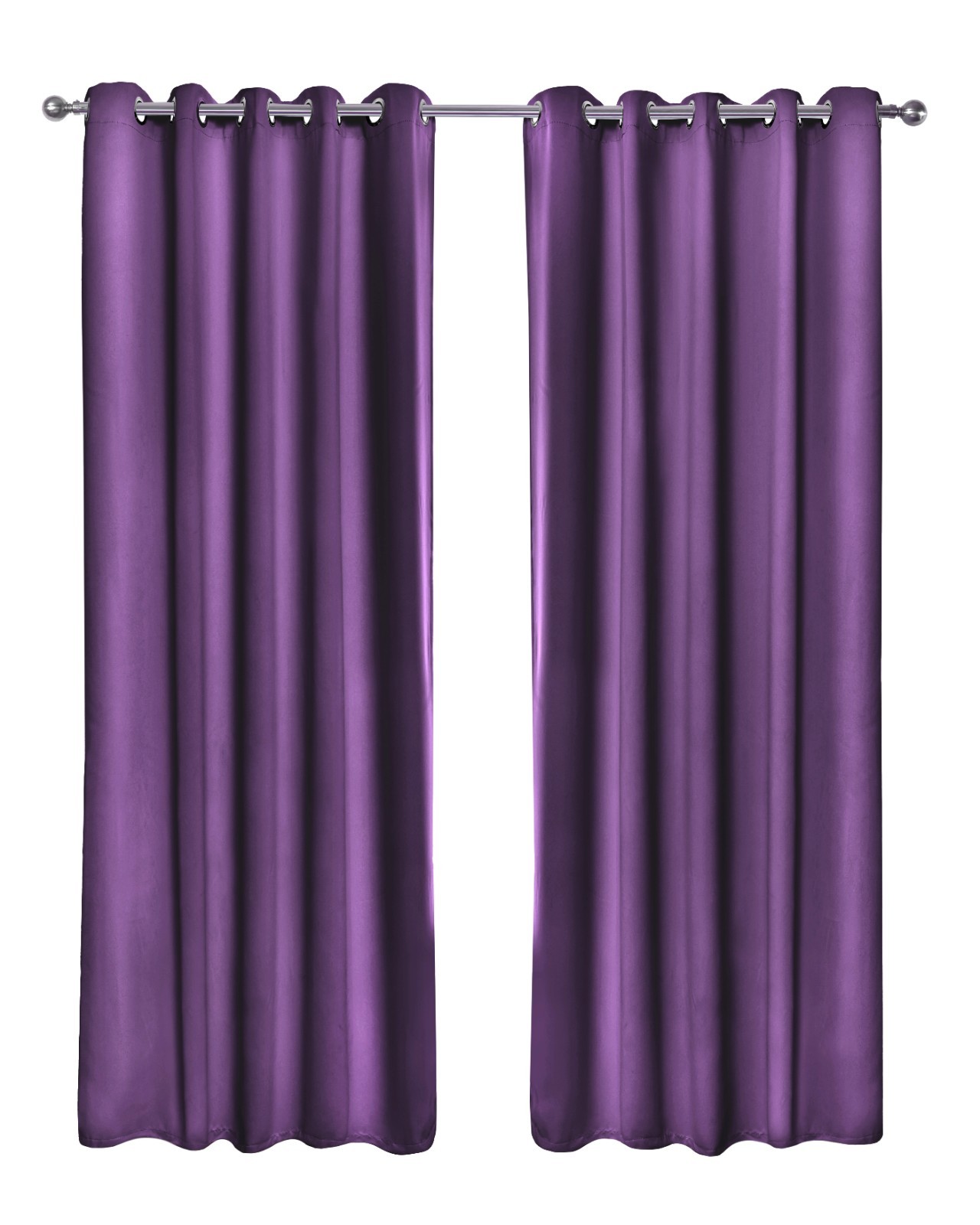 Thermal Thick Blackout Curtains 2 Panel Ready Made Eyelet Ring Top Curtains Cali