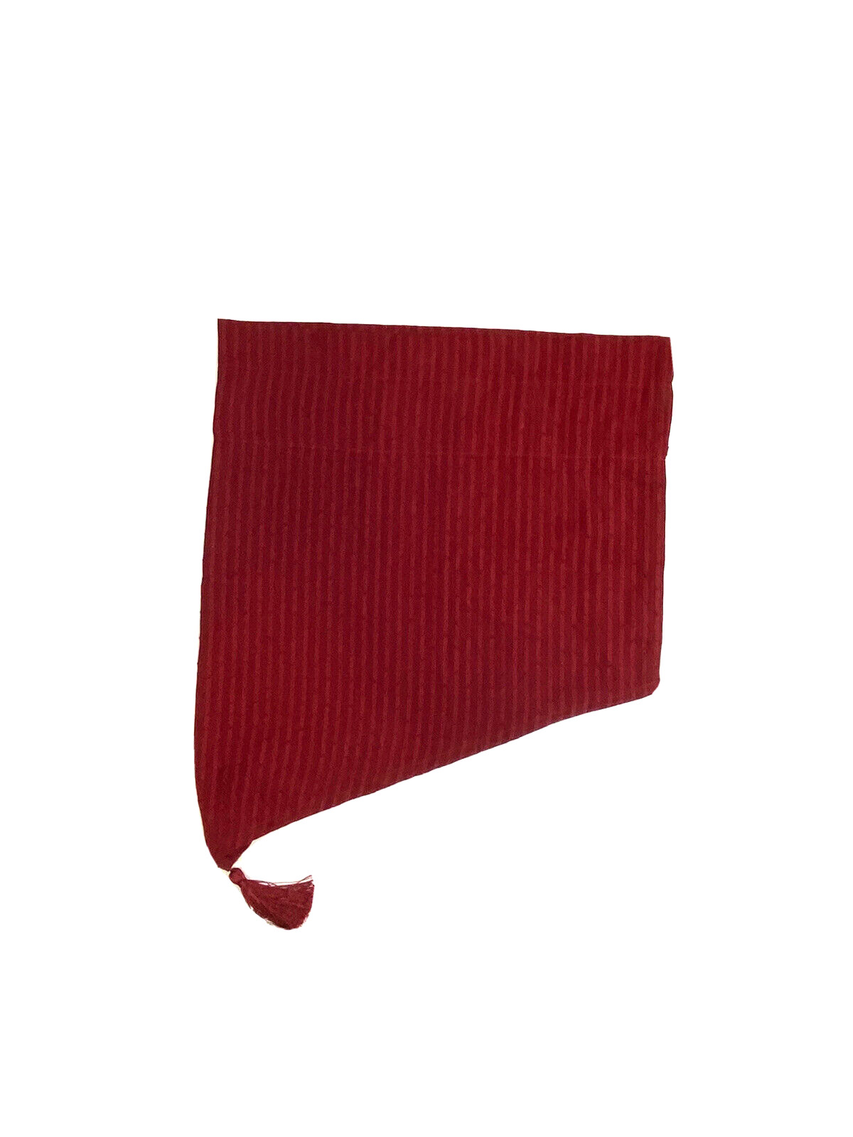 Red Ascot Valances Set 3 Luxury Short Curtains Red Damask Stripe Tassels