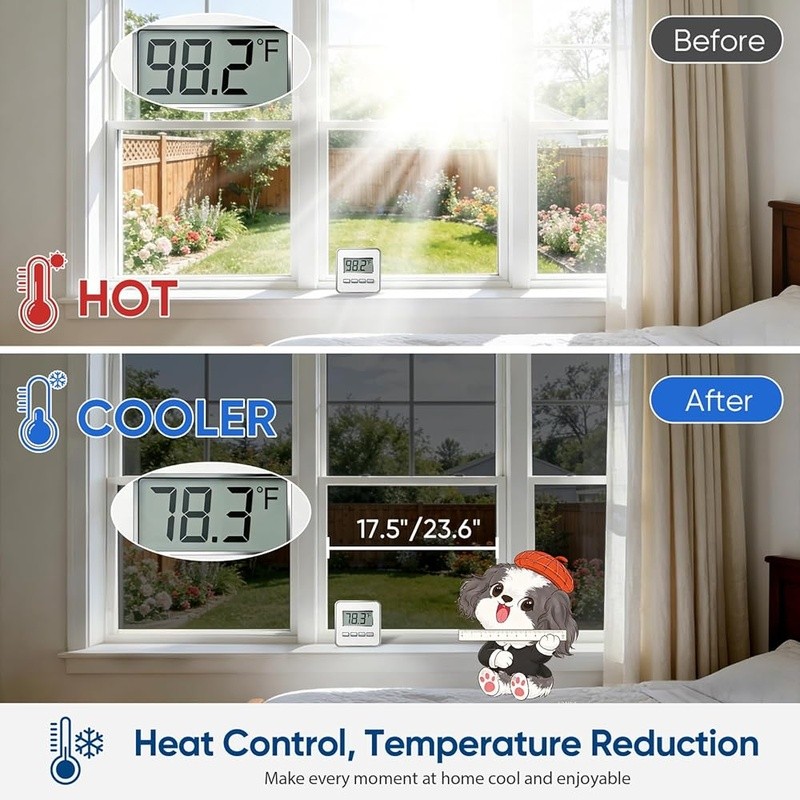 Static Cling Privacy Window Film UV Heat Protection Easy Install Home Office New