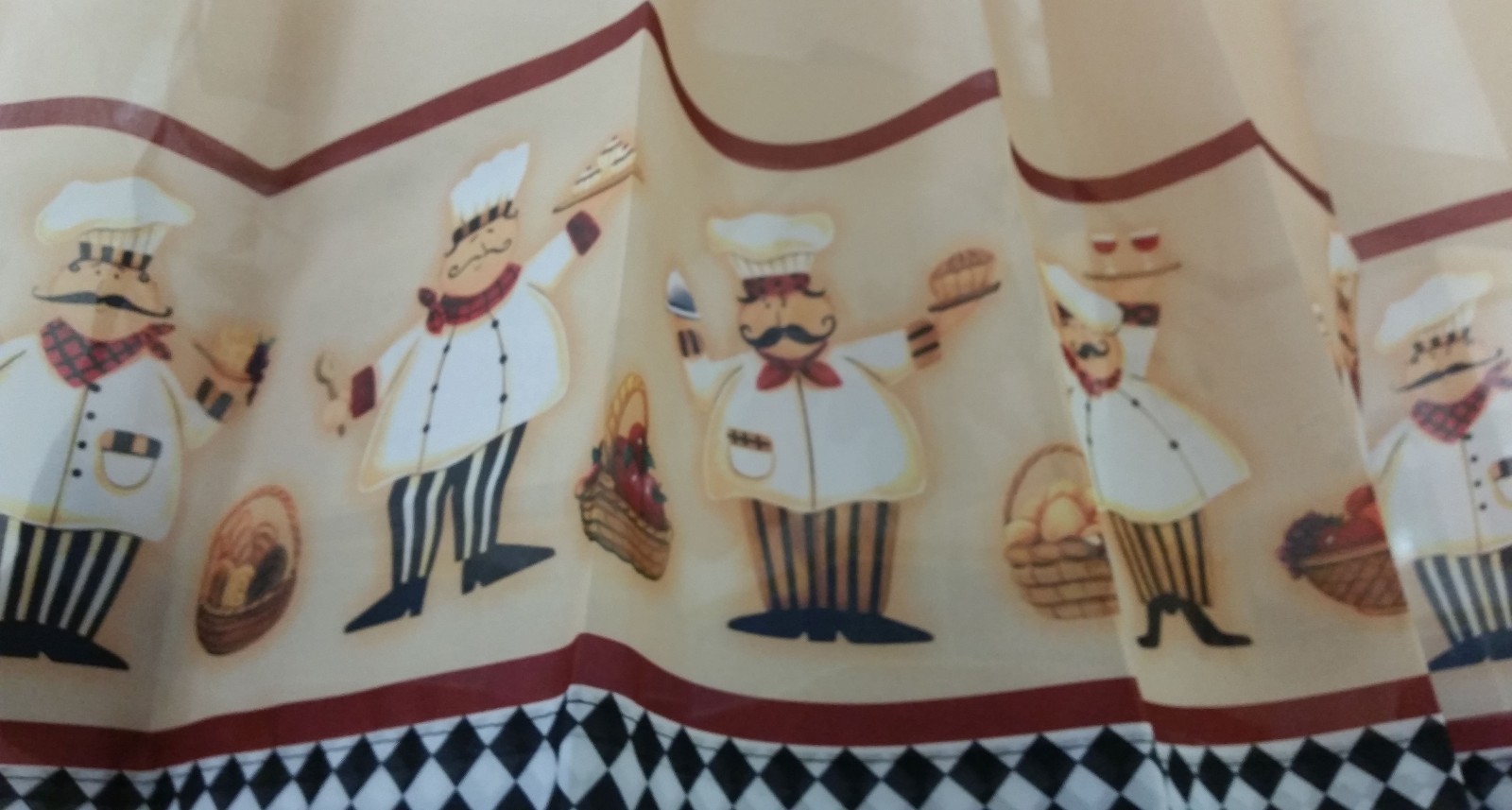 Kitchen Curtains Set: 2 Tiers (57″x36″) & Swag (57″x30″) CUCINA FAT CHEF, Achim