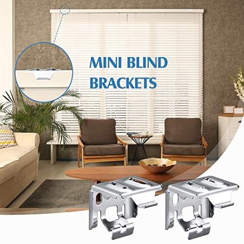 6 Pieces Mini Blind Brackets for Window Blinds, with Screws (1.5 x 2 Inch)