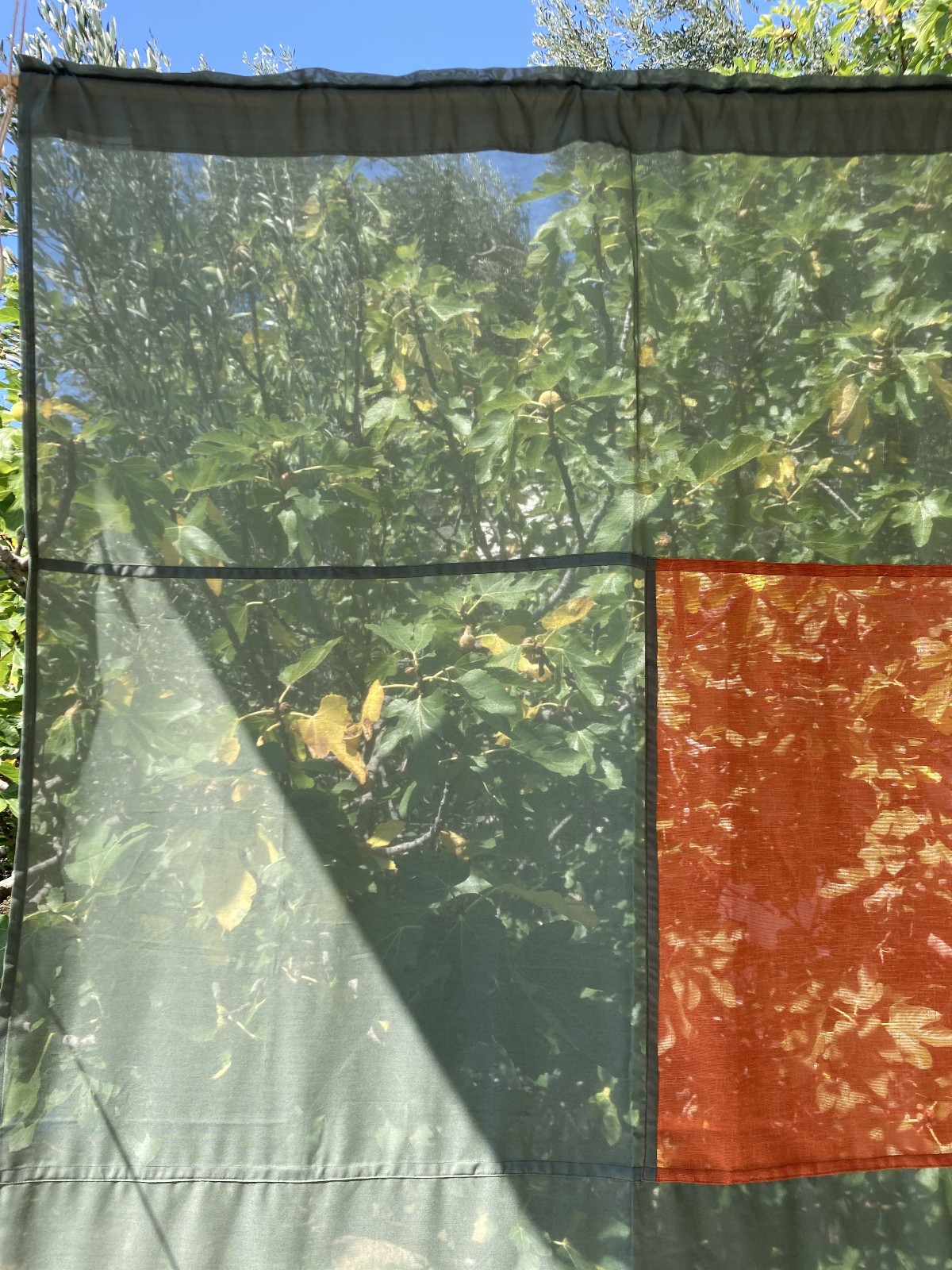 Sheer Curtain Panel 57″x94″ – Scandinavian, Colour Block, Patchwork Handmade