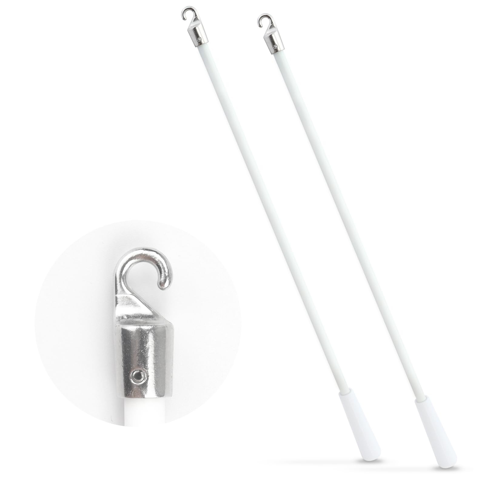 17 inch White Fiberglass Blinds Stick Replacement with 0.3″W x 17″H, 2 Pieces