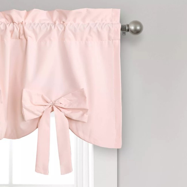 Lush Decor Melody Bow Blush Window Valance 18″ x 52″ Pink Sheer New in Bag