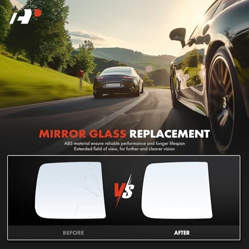 2-PC Driver and Passenger Side Upper Non-Heated Mirror Glass with Backing