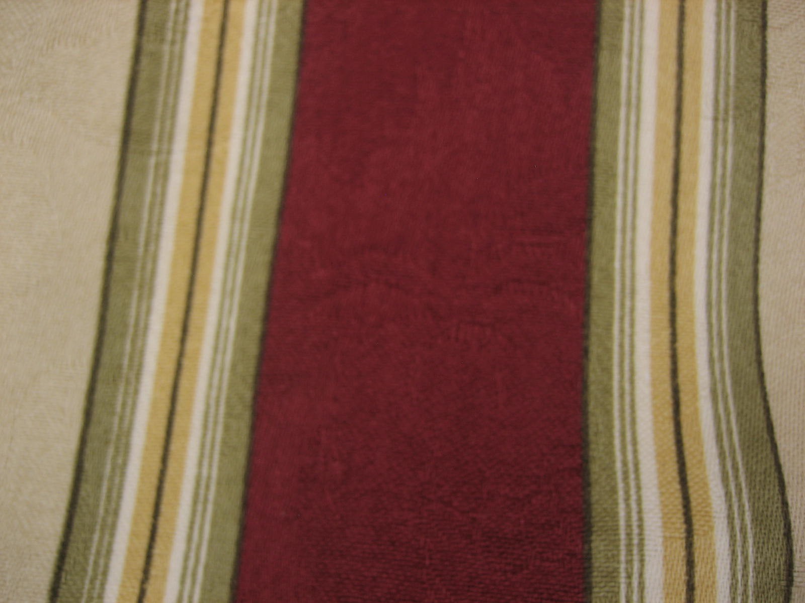 Window Valences Two by Canora Grey Gold Burgandy Striped Scalloped Edge 50″