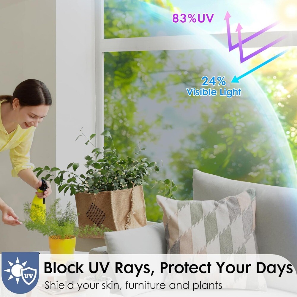 rabbitgoo One Way Mirror Window Film Tint Anti UV Reflective Glass Sticker Home