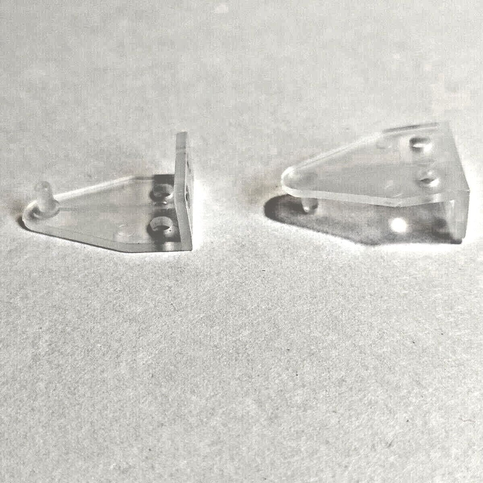 Lot of 2 Horizontal Blind Hold Tie Down Bracket Replacement Parts Clear Plastic