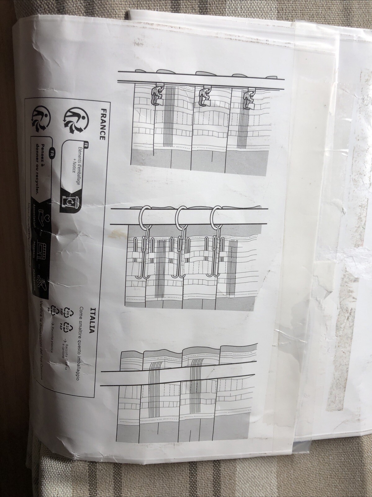 Ikea HAGGVECKMAL 57″x 98″ Neutral Brown Plaid Curtain Panel Set NEW 005.690.30