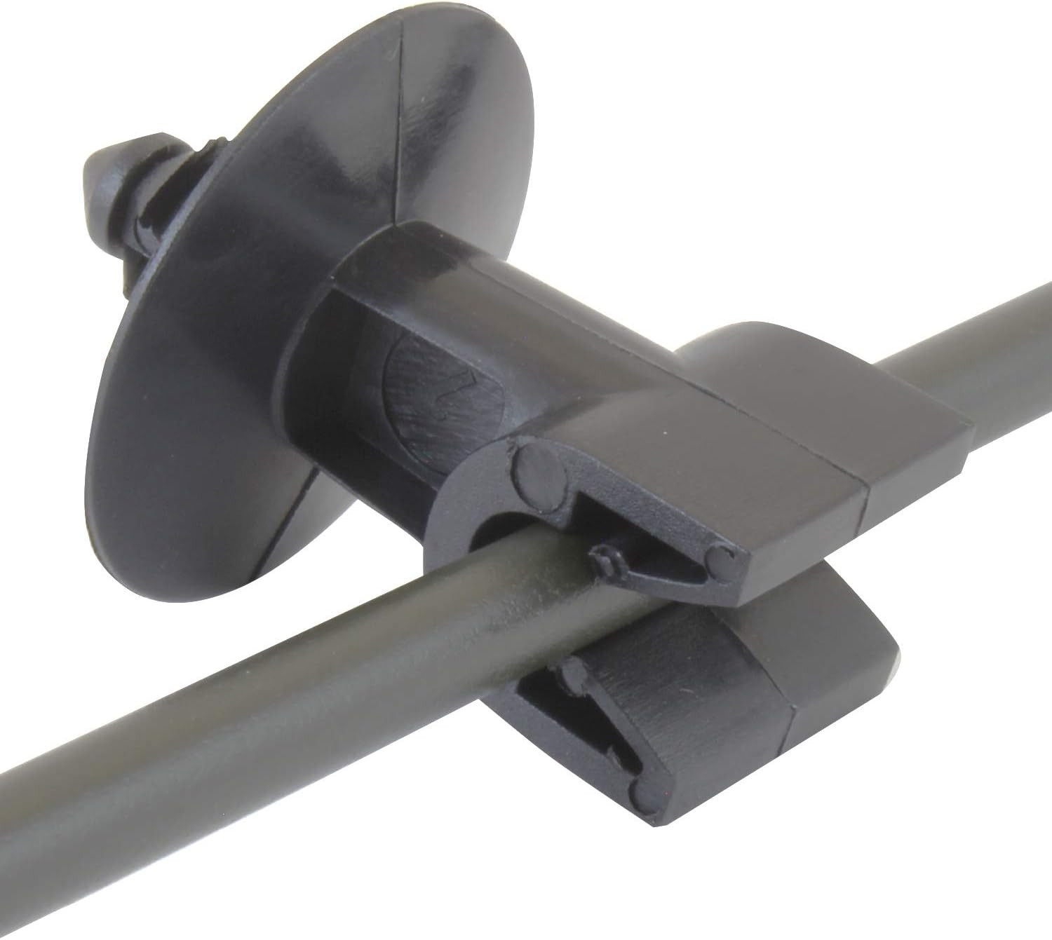 Black Nylon 3/16 Brake Line Mounting Clip, Single Slot – Bag of 10